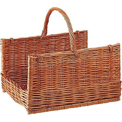 Panier à Bûches Buff Osier Naturel Robuste - Aubry Gaspard