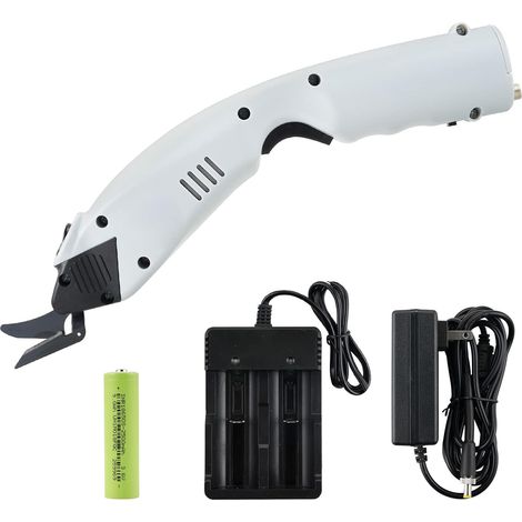 Ciseaux électriques pour cisailles sans fil à tissu Coupe-tissu électriques avec batterie pour couper le carton de tissu de coton de plante en pot de cuir (1 couteau & 1 pile) (1/5)