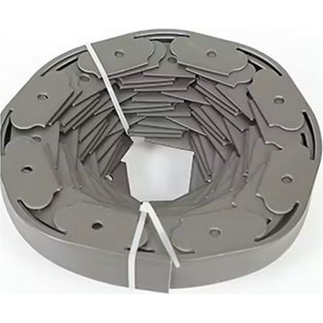 Borde de jardín de plástico de 10 metros con anclaje Borde de césped flexible Borde de césped con estacas macizas Idea de jardín Altura 30 mm, grosor 4 mm Gris (1/5)