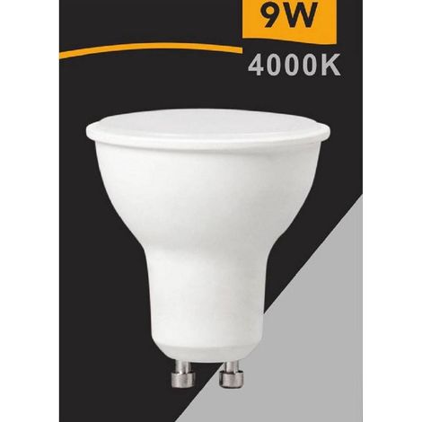 Trade Shop - FARETTO LAMPADINA LED 9 WATT GU10 LUCE CALDA NATURAL FREDDA OPACO 220°GU10-9W -