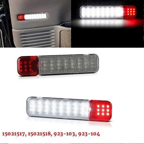 par de luces LED de cortesía para paneles de puertas de Chevy Silverado, GMC Sierra, Yukon, Hummer H2 y Escalade. Lámpara de bienvenida para puertas interiores.