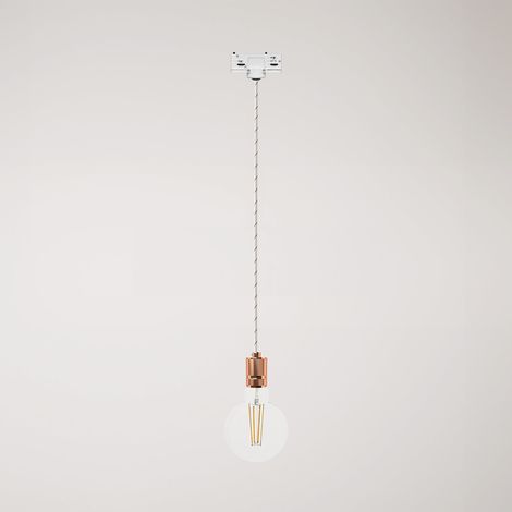 Creative Cables - Suspension avec douille en aluminium moleté pour rails - ampoule non incluse (1/5)