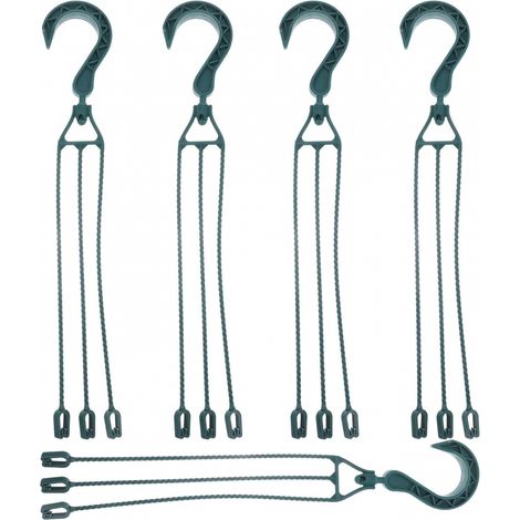 5 Packs Plastic Flower Pot Hanging Chain, 360° Rotatable Hanging Basket Hook, Flower Pot Holder (Green) (1/5)