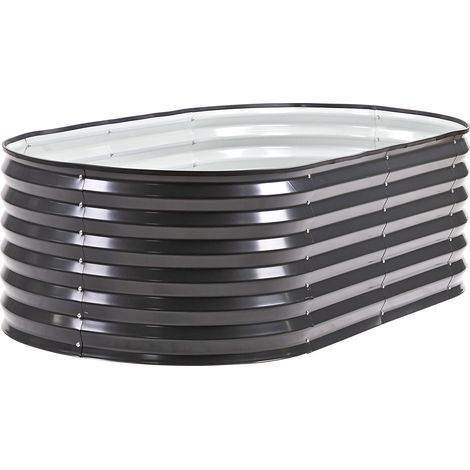 Metall Hochbeet 160x80x45cm oval anthrazit 450L Garten Beet verzinkt stabil