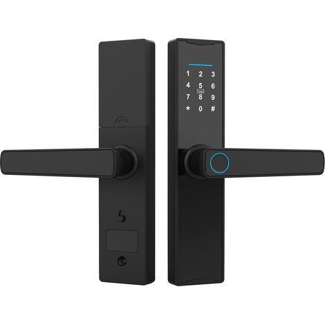Versione WiFi, serratura intelligente con impronta digitale e password, 10 lingue, app Tuya + impronta digitale + password + tessera + chiave, adatta per porte fino a 38 mm di spessore (1/5)