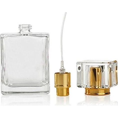 50 ml rechargeable de luxe en verre transparent Atomiseur Vaporisateur Bouteille de Parfum Vide Bouteille (1/2)