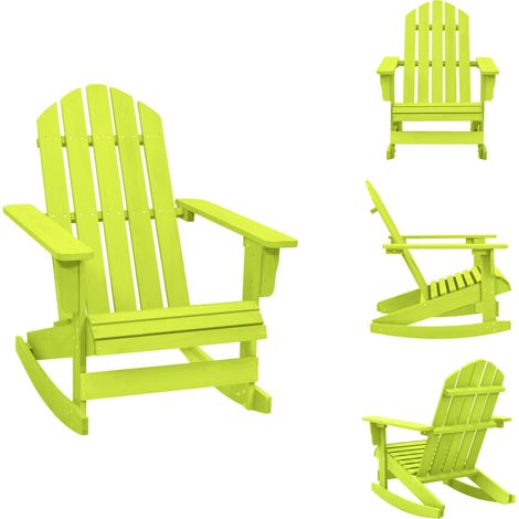 Gartenstühle - Living Adirondack-Schaukelstuhl Massivholz Tanne Grün (1/5)