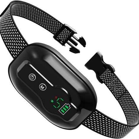 Collar antiladridos recargable e impermeable, modelo PB30C, con detección inteligente para perros pequeños y grandes - negro, 1 unidad