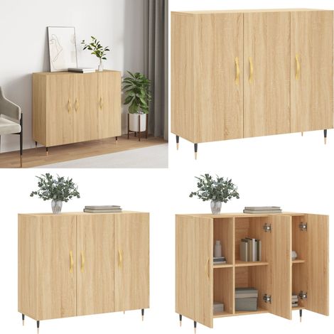 Sideboard Sonoma-Eiche 90x34x80 cm Holzwerkstoff - Sonoma-Eiche - Schrank Holz (1/5)