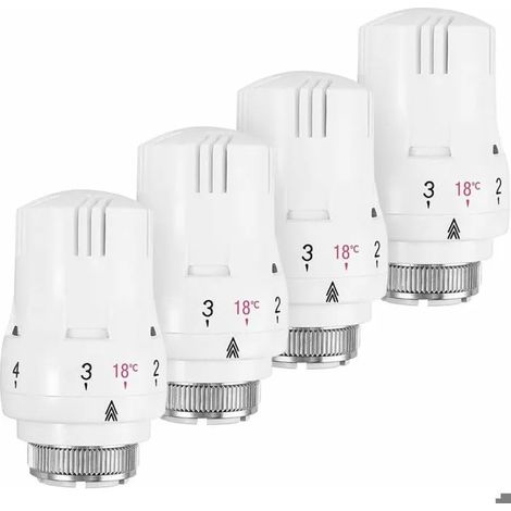 Lot de 4 têtes thermostatiques pour radiateur (filetage M) (1/4)