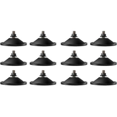12 kleine Saugnäpfe, starke Saugnäpfe für Glas, schwarze 2,2-Zoll-Fenstersaugnapf-Pads mit Schraube JH4 Schwarz (1/5)