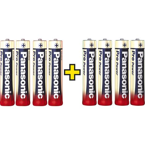 Panasonic Pro Power 4+4 gratis Micro (AAA)-Batterie Alkali-Mangan  1.5 V 8 St.