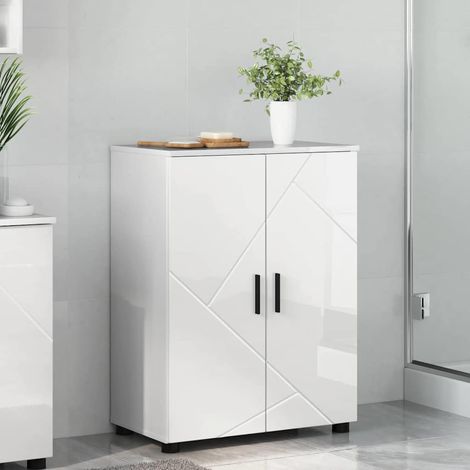 Badezimmerschrank mit Speicher Hochglanz Weiß 60 x 35 x 80 cm vidaXL (1/5)