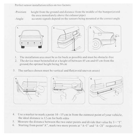 Detector de marcha atrás para coche de 12 V con 4 sensores y pantalla de radar para aparcamiento. (1/5)