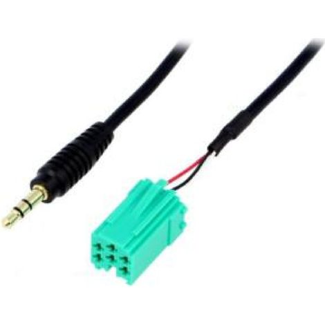 Faisceau entree AUX Jack 3.5 Autoradio compatible avec Renault ap05 MINI-ISO Vert