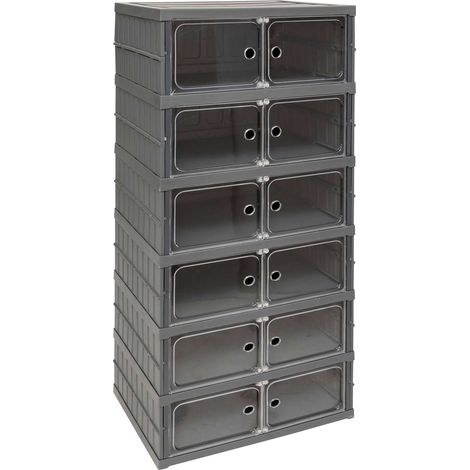 Tour de rangement pliable avec 6 étages en plastique (1/5)