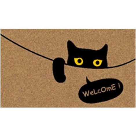 Zerbino Cocco/Pvc Gatto Nero Cm 40X 70 Xtra 11698