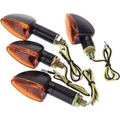 4pcs 12V Moto Velo Ampoule Ambre Avant et Arriere Clignotant Voyant, modele: 29