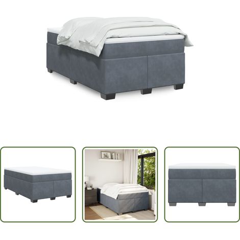 Matratze - Boxspringbett mit Matratze Dunkelgrau 120x190 cm Samt (1/5)