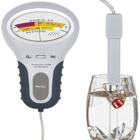 Testeur PH, PC-102B CL2 Testeur De Chlore Et De PH, Testeur Piscine, Testeur eau, PH Metre Electronique, Testeur PH et Chlore, Analyseur De Qualité De L'eau Avec Sonde, Pour Piscine, SPA, Familiale (1/5)