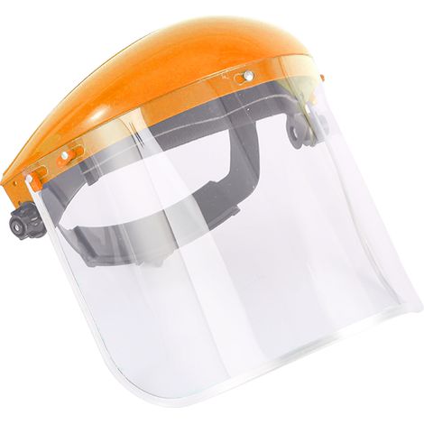 1 écran de protection pour casque, transparent en polycarbonate, bordure aluminium, résistant chaleur et projections, usage soudage et chantier (1/5)