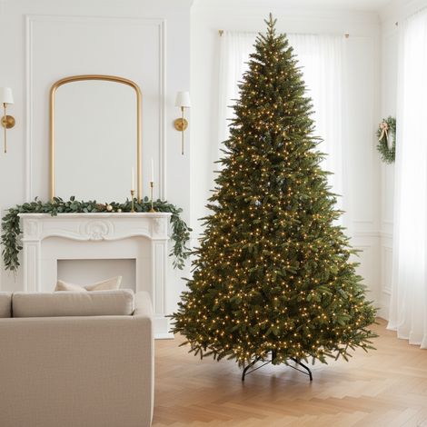 Albero natalizio "Queenstown Lux Platinum" con LED in PE effetto Real touch e PVC di altissima qualità -210 cm (1/5)