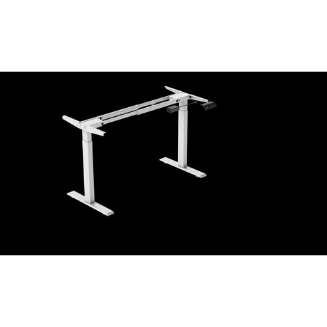 Bureau assis-debout réglable en hauteur pour bureau à domicile, double moteur, bureau électrique assis-debout 58x180cm avec 4 positions mémorisables (plateau non inclus)