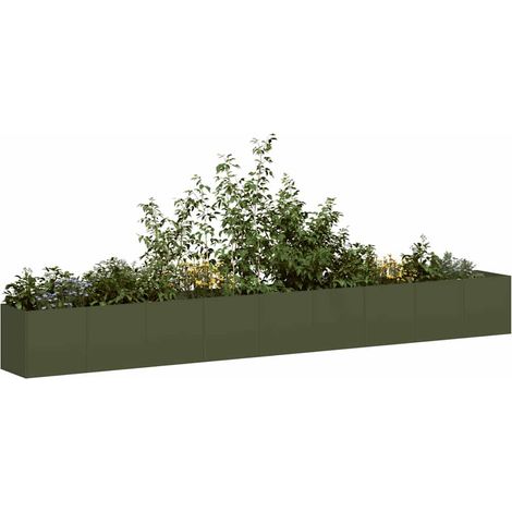 Pflanzkübel Olivgrün 360x40x40 cm Kaltgewalzter Stahl