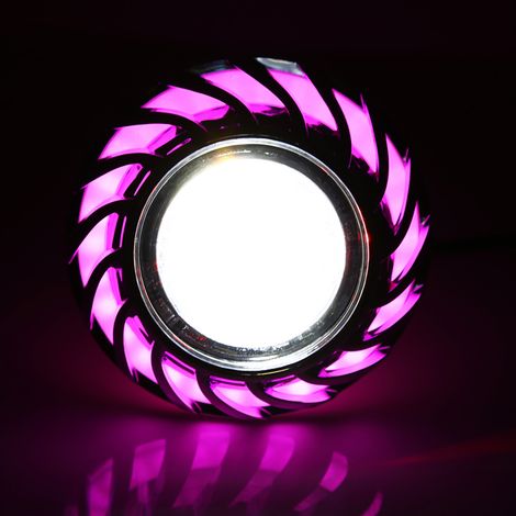 Phare Moto LED Projecteur Lentille Simple Halo Oeil Angel Démon Spot Rose (1/5)