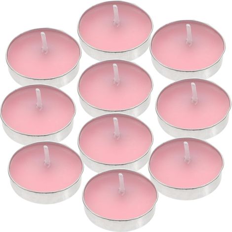 Bougies Flottantes Rondes 10 Pièces en Paraffine Rose pour Événements Ambiance Lumineuse, Décorations Nouvel An et Noël, Format Compact pour Tables de Réception (1/5)