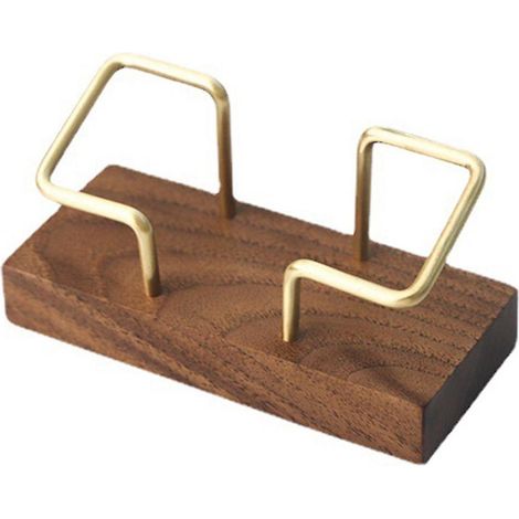 Porte-cartes de visite en noyer et laiton, porte-cartes de visite en bois, porte-cartes de visite en métal, porte-cartes de visite en bois massif C (1/5)