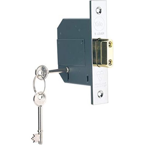 Yale P-M562-CH-80 Serratura a mortasa Standard Britannica a 5 Leve, Alta Sicurezza, Confezione Visi, Adatta per Porte Esterne, Finitura cromata, 3 Inch/76 mm (1/4)