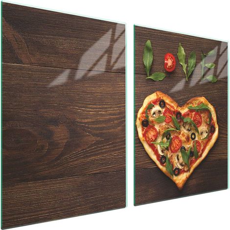 Plaque de protection en verre pour poêle 2x45x52 Bois (1/5)