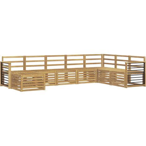 Ensemble de canapés d'extérieur 8 pc Blanc Bois d'Acacia Massif vidaXL
