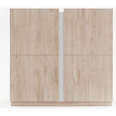 Recibidor zapatero modelo 516 acabado roble claro/blanco, 90 x 95 x 35 (alto x ancho x fondo) (1/4)