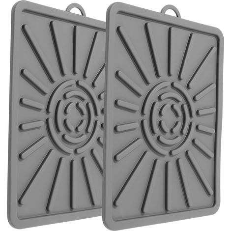 Tapis de Cuisson en Silicone Antiadhésif pour Barbecue – Lot de 2 Tapis Isolants Thermiques Gris – Protection Réutilisable pour Plaques et Grilles de Cuisson Extérieure –'Gris'-