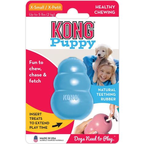 KONG Welpenspielzeug Puppy XS - natürliches Kauspielzeug für kleine Hunde