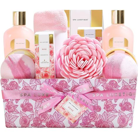 Geschenkkorb SPA LUXETIQUE Bade Geschenkset Rosenduft Wellness (1/5)