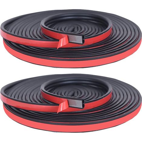 2 Rouleaux Joint d'étanchéité, Type B, EPDM, 10 mètres, pour porte, capot, coffre, isolation phonique