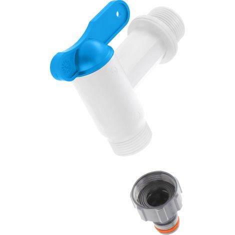 KADAX Conector de válvula de grifo, boquilla de 3/4 pulgadas para manguera, barriles de tanque de agua de lluvia (1/5)