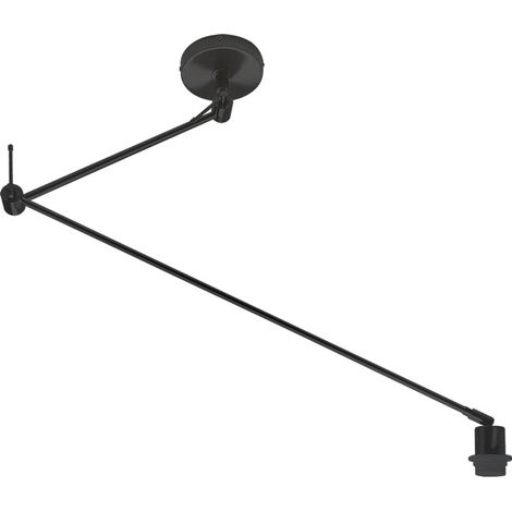 haia lampada da soffitto a braccio snodato senza paralume 1xe27 l.13xw.90xh.90xh.reg.cm nero