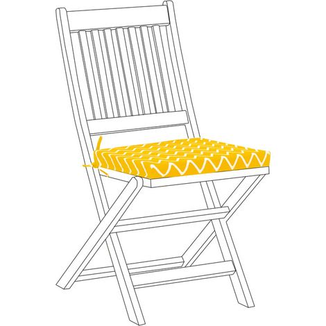 Gardenista - Cuscini per sedie da giardino, cuscino per seduta stampato con lacci di sicurezza, cuscini per mobili da giardino, cuscini per seduta resistenti all'acqua 50x44x5 cm - Senape (1/5)