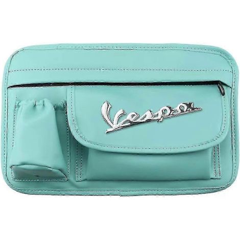 Sacoche étanche pour gants et accessoires moto Piaggio Vespa GTS LX LXV Sprint Primavera 150 300 - yvan (Vert menthe avec logo) (1/5)