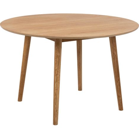 Esstisch Naya Ø 120 cm massivholz Eiche und Eichenfurnier geölt.