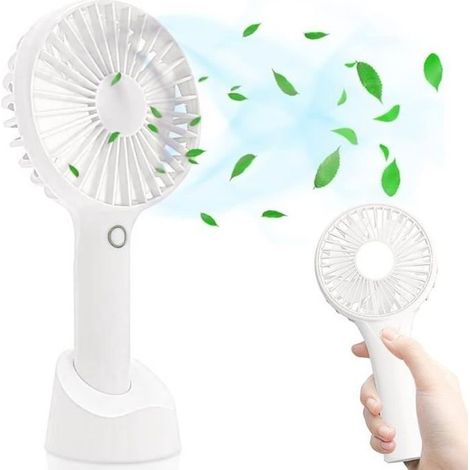 1 Mini ventilateur, 3 vitesses réglables, batterie USB rechargeable, portable, bureau voyage (1/4)