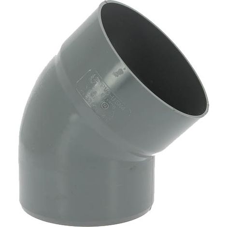 Adequa – Coude PVC mâle-femelle 45° Ø140 – Raccordement tubes PVC – Conforme norme NF – Usage en chantiers humides