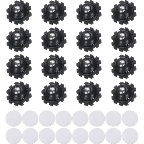 16 mini ruedas autoadhesivas de 360° con rodamientos de bolas para contenedores/electrodomésticos de cocina/unidades de almacenamiento