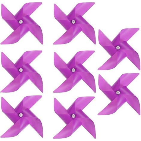 Hängende Wimpelgirlande aus Kunststoff, ideal zur Dekoration von Garten oder Rasen für eine Party (10 Windräder mit lavendelfarbener Schnur). – 15,00 x 15,00 x 0,10 cm – Lavendel (1/3)