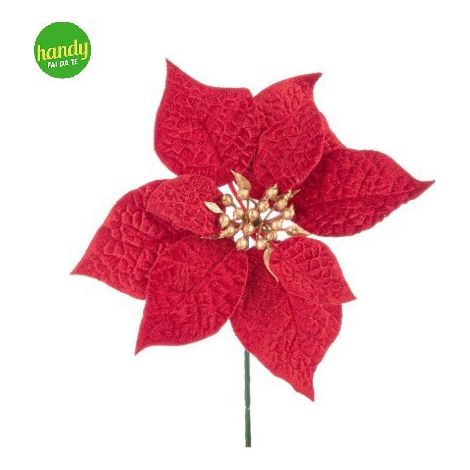 Pick Poinsettia Janel Bizzotto Rosso h 22 cm