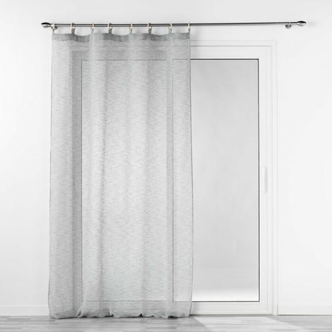 Voilage a oeillets bois 140 x 240 cm voile tissé Minalisa Gris
